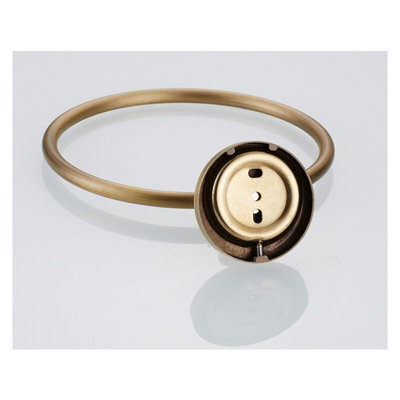 Unlacquered Golden Brass Towel Ring – 6 Inch Handcrafted Wall-Mounted, 100% Solid Brass, Vintage Patina Finish – For Bathroom, Kitchen