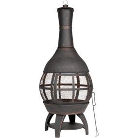 Antique Bronze 360 Degree Fire Pit Wood Burner - Outdoor Garden Mesh Heater