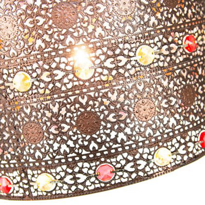 Antique Bronze Acrylic Gem Moroccan Style Chandelier Pendant Light Shade Fitting