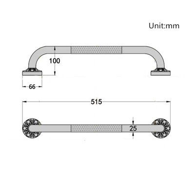 Antique Bronze Brass Safety Support Grab Rail Bar Handle Straight 520mm - 5