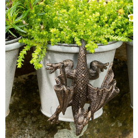 Antique Bronze Coloured Dragon Pot Buddy Plant Pot Hanger