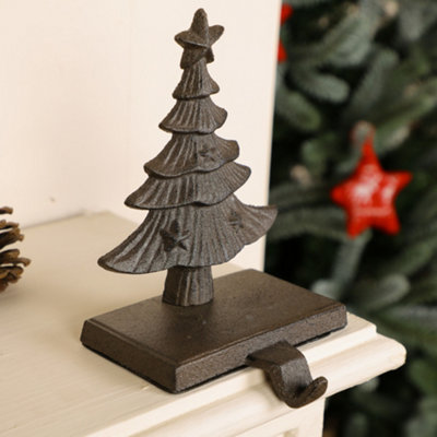 Antique Brown Christmas Tree Stocking Holder - 3