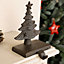 Antique Brown Christmas Tree Stocking Holder