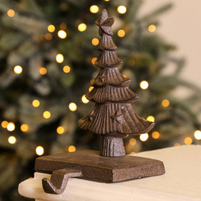 Antique Brown Christmas Tree Stocking Holder - 4