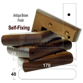 Antique Brown Wood Corner Feet 45mm High Replacement Furniture Sofa Legs Self Fixing  Chairs Cabinets Beds Etc PKC321