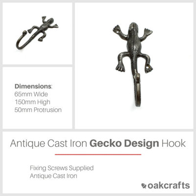 Antique Cast Iron Decorative Gecko Hook 170mm x 85mm