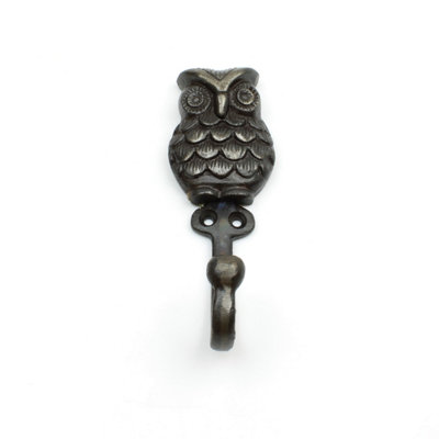 Antique Cast Iron Decorative Owl Hook 165mm x 70mm