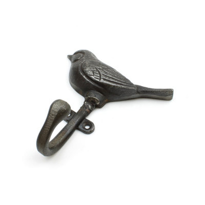 Antique Cast Iron Decorative Single Bird Hook