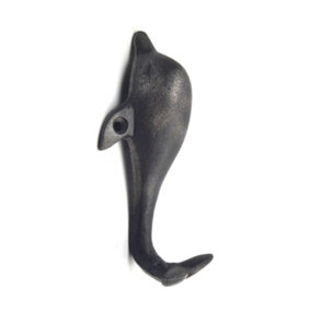 Antique Cast Iron Dolphin Shaped Decorative Wall Hook
