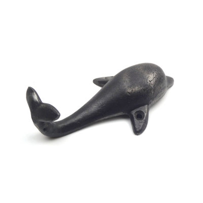 Antique Cast Iron Dolphin Shaped Decorative Wall Hook