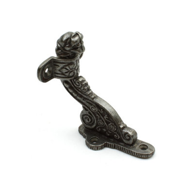 Antique Cast Iron Ornate Animal Head Handrail Bracket