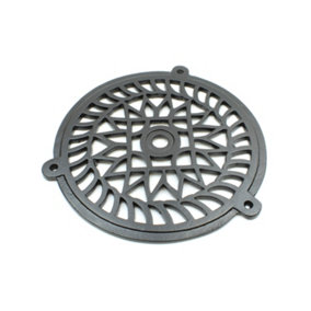 Antique Cast Iron Round Air Vent Extraction Cover in Satin Black Finish - 200mm