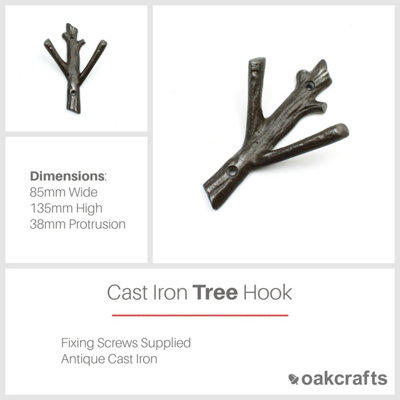 Antique Cast Iron Tree Design Coat Hook