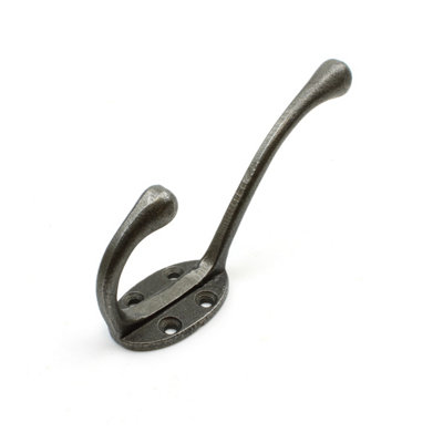 Antique Cast Iron Victorian 4 hole Round Stem Hat & Coat Hook 110mm - Pack of 4 Hooks