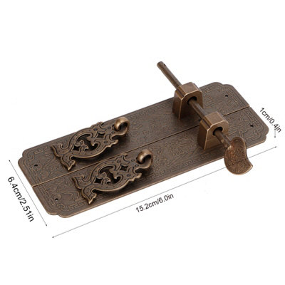 Antique Copper Chinese Style Door Handle Kit for Gates and Furniture Hardware