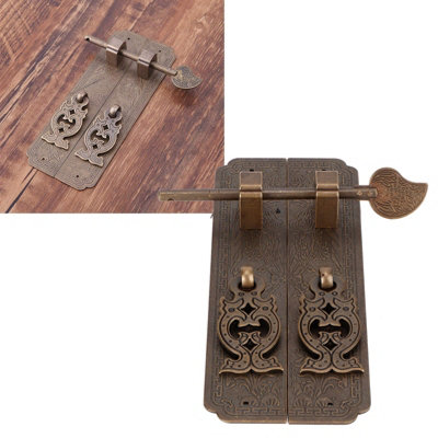 Antique Copper Chinese Style Door Handle Kit for Gates and Furniture Hardware