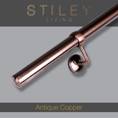 Antique Copper Handrail Stair Handrail Kit 1.2M X 40mm DIY at B&Q