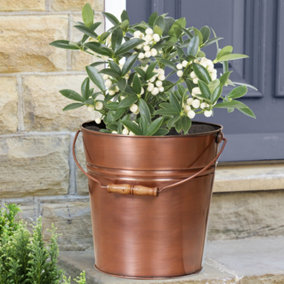 Antique Copper Indoor Outdoor Garden Decor Bucket Planter Pot