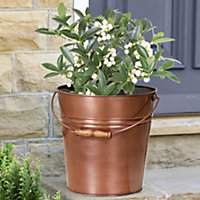 Antique Copper Indoor Outdoor Summer Garden Bucket Planter Pot