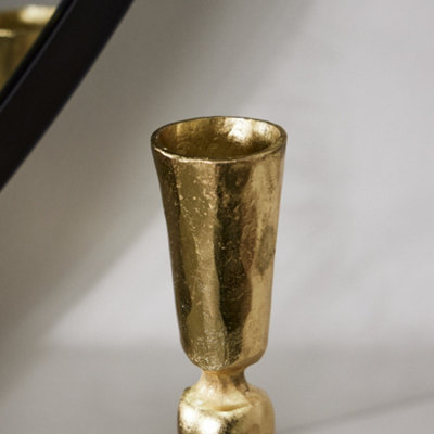 Antique Gold Fluted Table Decoration Candle Holder Stand - 3