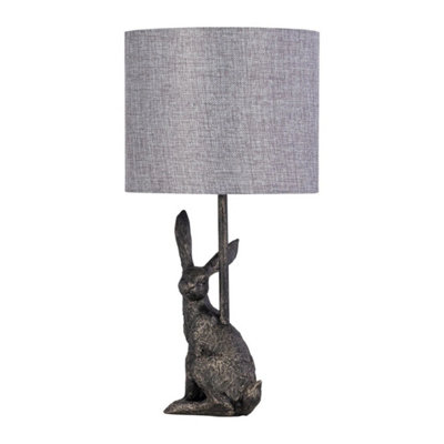 Antique Gold Rabbit Table Lamp Bedside Light Retro Animal Bedroom Light