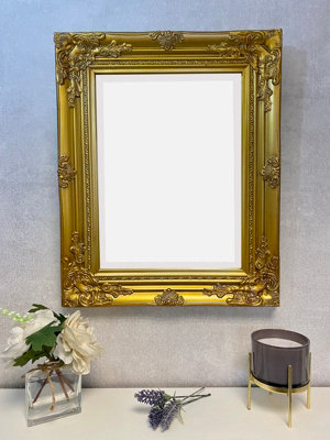 Antique Gold Wood Frame Wall Mirror