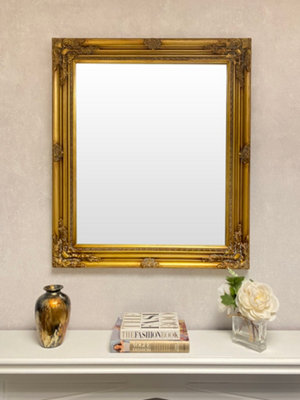 Antique Gold Wood Frame Wall Mirror