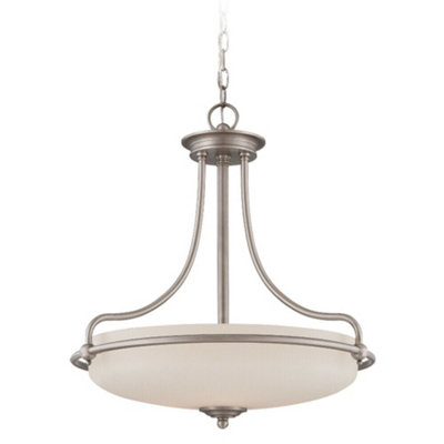 Antique Nickel 1 Bulb Ceiling Pendant Light Fitting - LED E27 100W Compatible