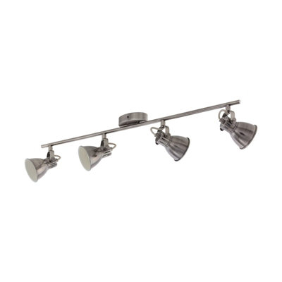Antique Nickel Flush Ceiling Light with 4 GU10 Bulbs - Elegant Warm White Illumination