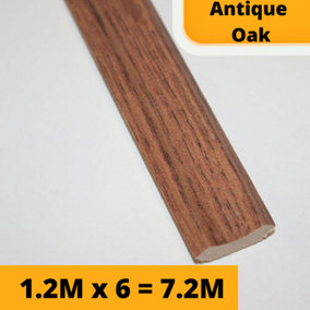 Antique Oak Laminate Beading Scotia Edge Trim - 1.2M x 6 Total 7.2 Meters