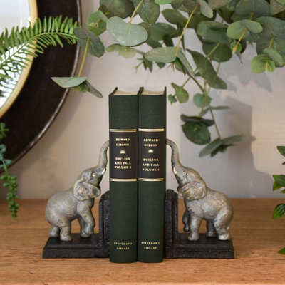 Antique Pair of Elephant Bookends Cast Iron