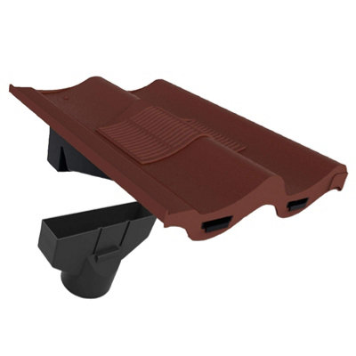 Antique Red Double Pantile Roof Tile Vent & Adapter, Marley Redland Sandtoft