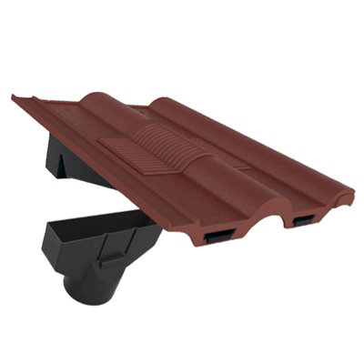 Antique Red Double Roman Roof Tile Vent & Adapter, Marley Redland Russell