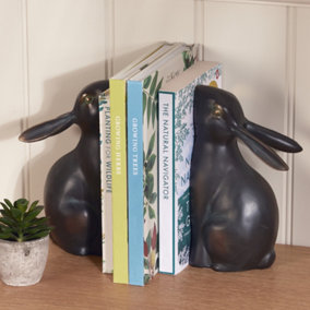 Antique Smooth Decorative Rabbit Bookends