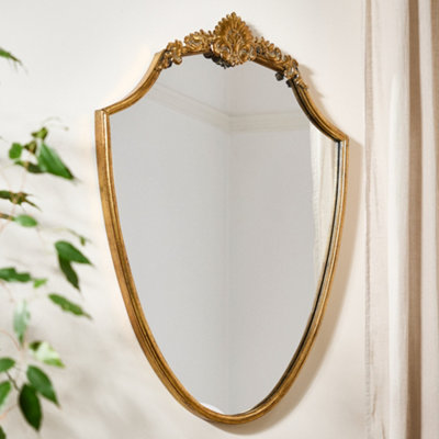 Antique Style Hallway Bedroom Wall Mounted Gold Mirror