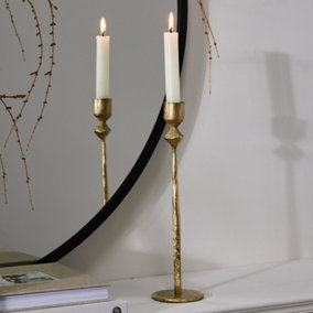 Antique Tall Gold Christmas Table Decoration Candle Holder Stick