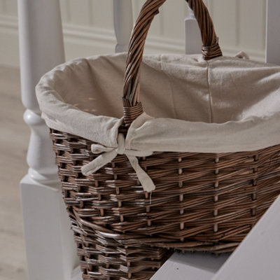 Antique Wash Stair Laundry Storage Basket With White Lining - 3