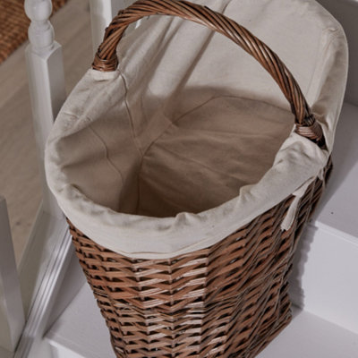 Antique Wash Stair Laundry Storage Basket With White Lining - 4