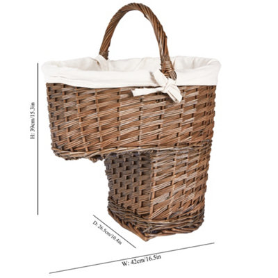 Antique Wash Stair Laundry Storage Basket With White Lining - 5