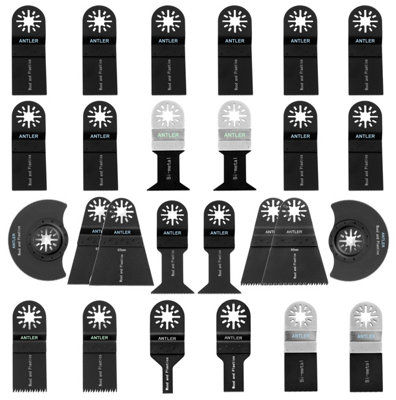 Antler AB26CBB 26 Oscillating Multi Tool Saw Blade Combo Wood and BiMetal Pack of 26 DIY at B&Q