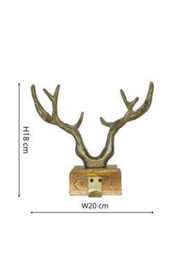 Antler Stocking Holder Antique Brass Cast Iron H18Cm W20Cm D17Cm Price Comparisons | Compare The Build