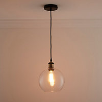 Antonio 1 light Hanging Clear Glass Ceiling Pendant with Filament Bulb