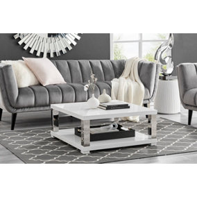 Anzio Square High Gloss and Chrome Large Coffee Table