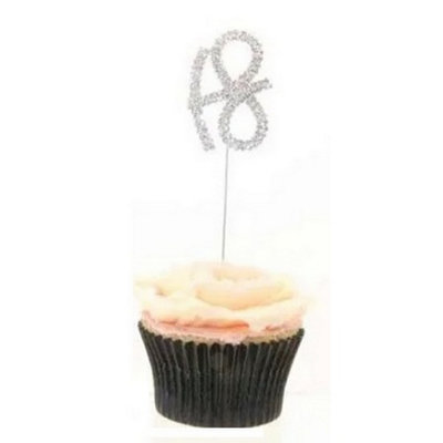 Apac Diamante Cake Topper Silver (One Size)
