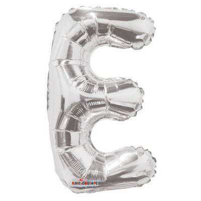 Apac Letter E Foil Balloon Silver (One Size)