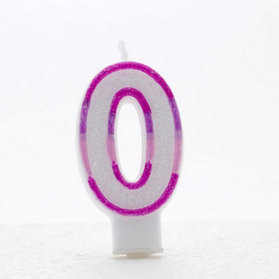 Apac Pink Birthday/Anniversary Number Candles (Pack Of 6) White/Pink (6)