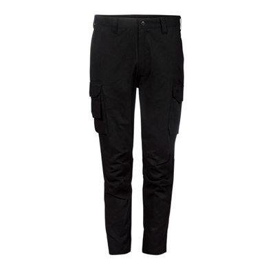 Apache Bakerville black cargo pockets slim fit work trousers