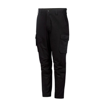 Apache Bakerville black cargo pockets slim fit work trousers