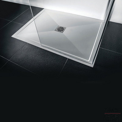 Apex 25mm 1000mm x 800mm Ultra-Slim Stone Resin Rectangle Shower Tray ...