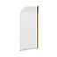 Apex Brushed Brass Curved Top 6mm Hinged 1400mm Bath Screen